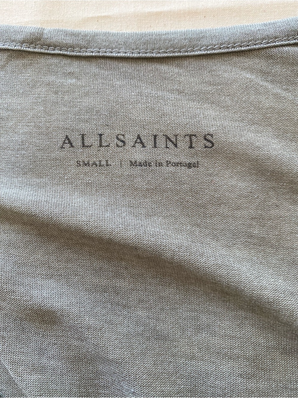 All Saints Short Sleeve V-Neck Tee in Heather Gray